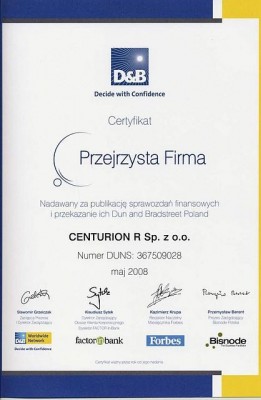 Certyfikat Przejrzysta Firma